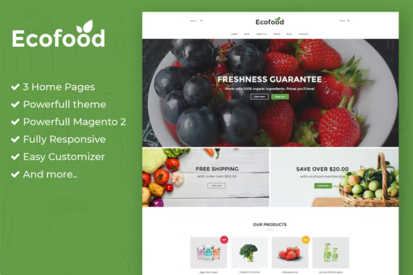 Ecofood – 响应式有机商店 Magento 2 主题