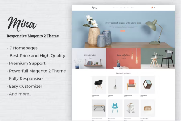 Mina – 响应式家具店 Magento 2 主题
