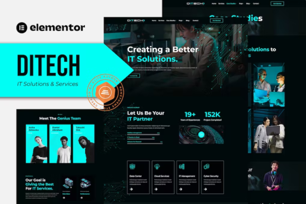 Ditech – IT 解决方案和服务公司 Elementor 模板工具包