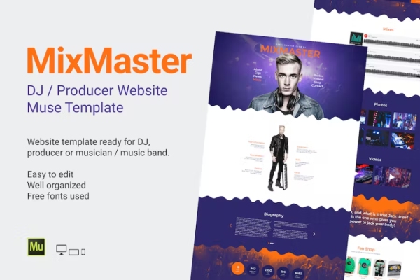 MixMaster – DJ / 制作人网站缪斯模板