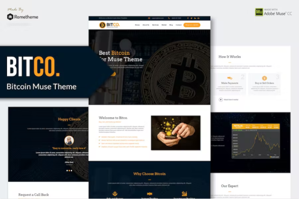 Bitco – 比特币，加密货币缪斯模板 YR