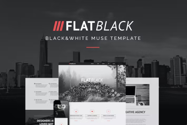 Flatblack – 用于创意的一页缪斯模板