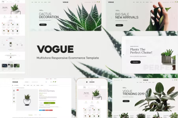 Vogue – 植物商店 Opencart 主题