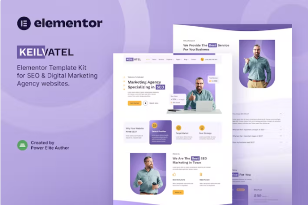 Keilvatel – SEO 和数字营销机构 Elementor 模板工具包