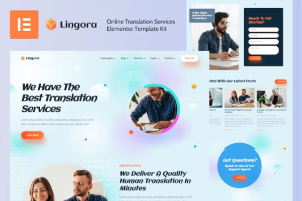 Lingora – 在线翻译服务 Elementor 模板工具包
