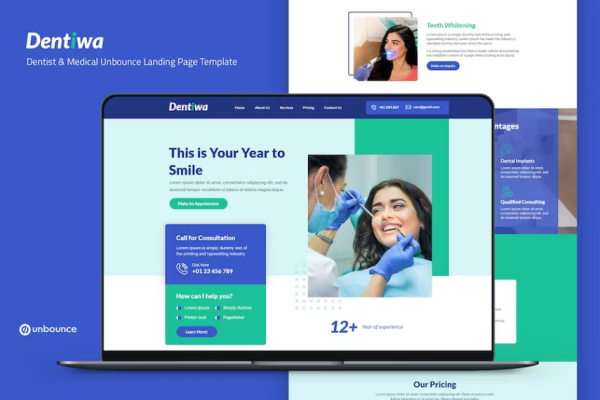 Dentiwa — 牙医和医疗 Unbounce 登陆页面