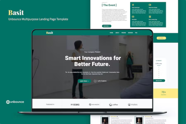 Basit — Unbounce 多用途登陆页面