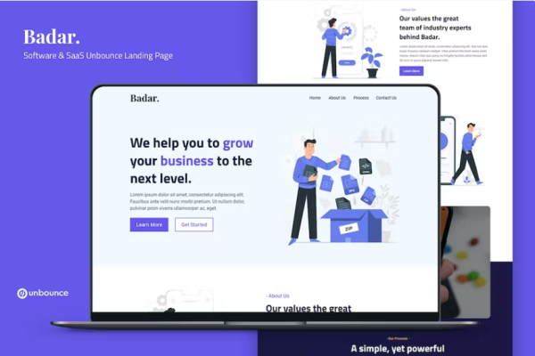 Badar — 软件和 SaaS Unbounce 登陆页面