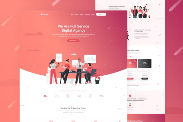 LeLand – Isometric Business Unbounce 登陆页面