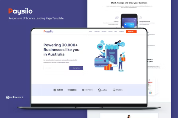 Paysilo — Unbounce 登陆页面模板