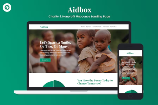 Aidbox — 慈善机构和非营利组织 Unbounce 登陆页面