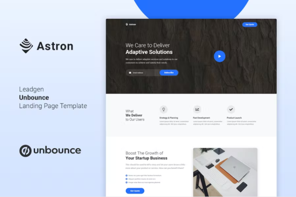 Astron – Leadgen Unbounce 登陆页面模板