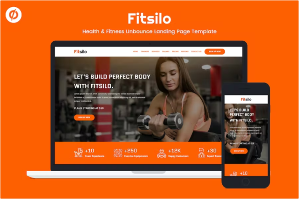 Fitsilo — 健康与健身 Unbounce 登陆页面