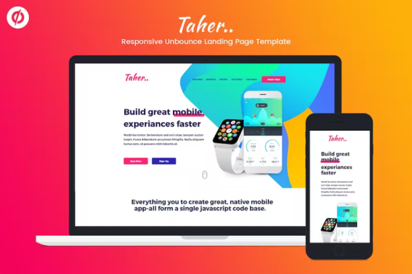 Taher – 响应式退弹登陆页面模板