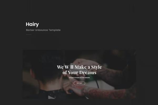 Hairy – Barber Unbounce 模板