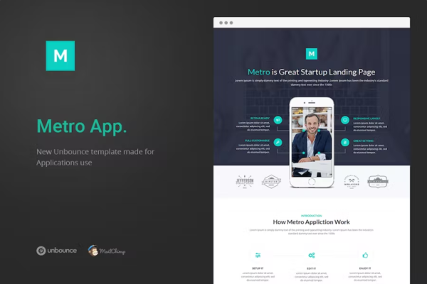 Metro App – Unbounce 登陆页面