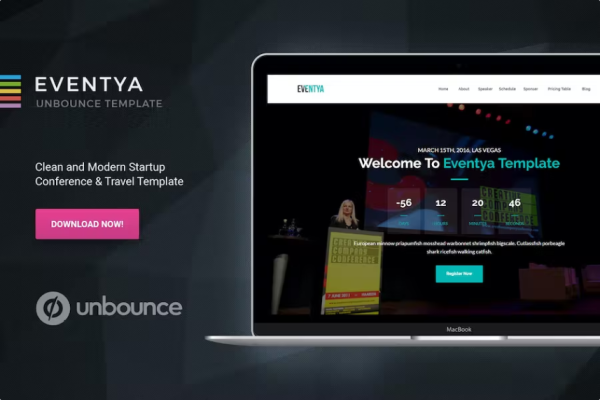 Eventya – Unbounce 登陆页面