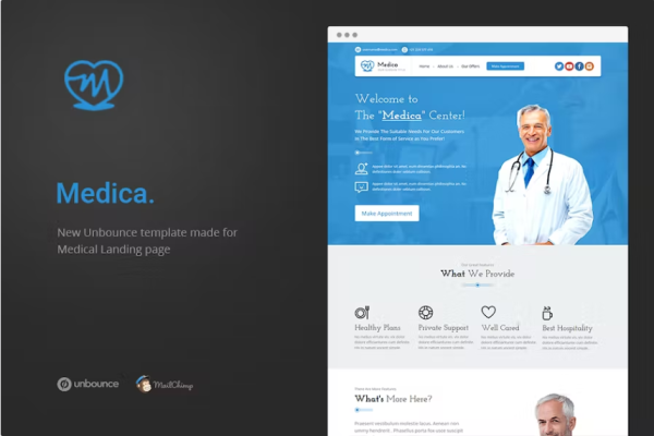 Medica – Unbounce 医疗登陆页面