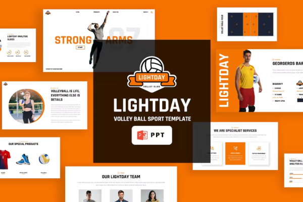 LIGHTDAY – 排球运动PowerPoint模板