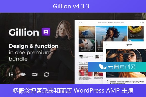 Gillion v4.3.3 – 多概念博客杂志和商店 WordPress AMP 主题