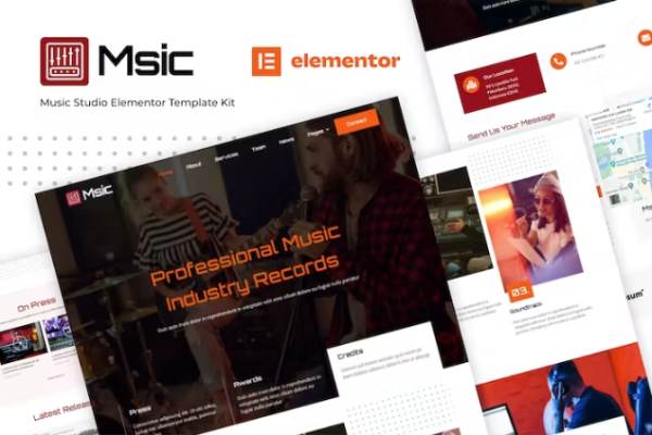 Msic – 音乐工作室 Elementor 模板套件