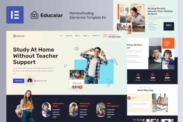 Educalar – 在家上学 Elementor 模板套件