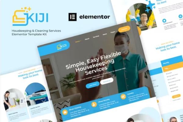 Kiji – 家政和清洁服务 Elementor 模板套件