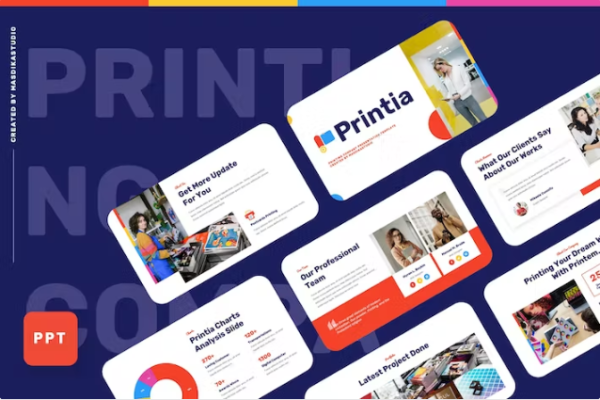 Printia – 印刷公司PowerPoint模板
