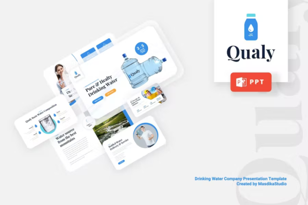 QUALY – 饮用水公司PowerPoint模板