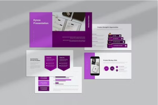 Kyvoa：Pitch Deck紫色Powerpoint模板