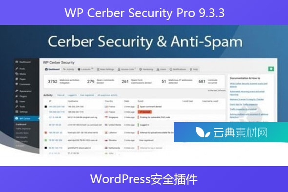 WP Cerber Security Pro 9.3.3 – WordPress安全插件