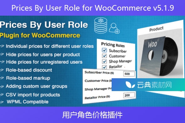 Prices By User Role for WooCommerce v5.1.9 – 用户角色价格插件