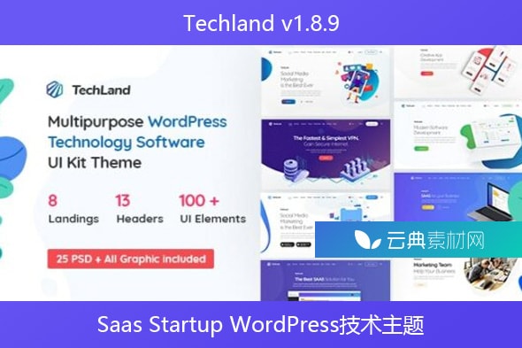 Techland v1.8.9 – Saas Startup WordPress技术主题