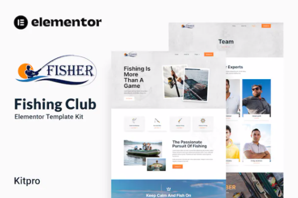 Fisher – 钓鱼俱乐部 Elementor 模板套件