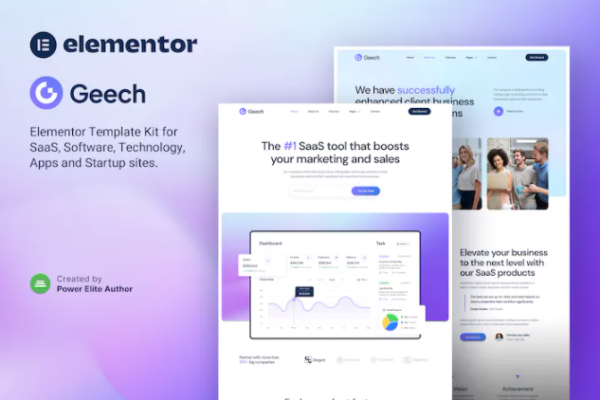 Geech – SaaS & Tech Startup Company Elementor 模板套件