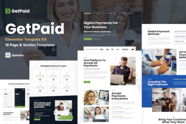 GetPaid – 支付网关和金融科技服务 WordPress Elementor 模板套件