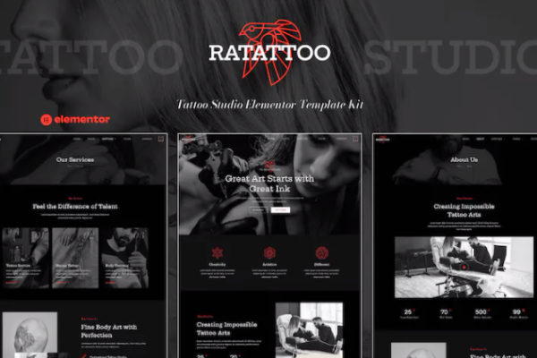 Ratattoo – Tattoo Studio Elementor 模板套件