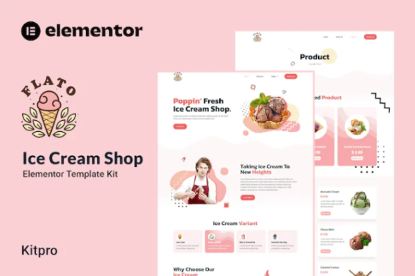 Flato – 冰淇淋店 Elementor 模板套件