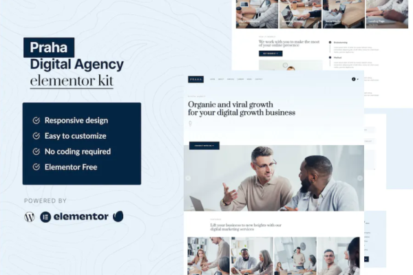 Praha – Digital Agency Elementor 模板套件