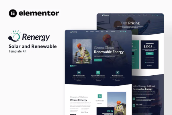 Renergy – 太阳能和可再生元素模板套件