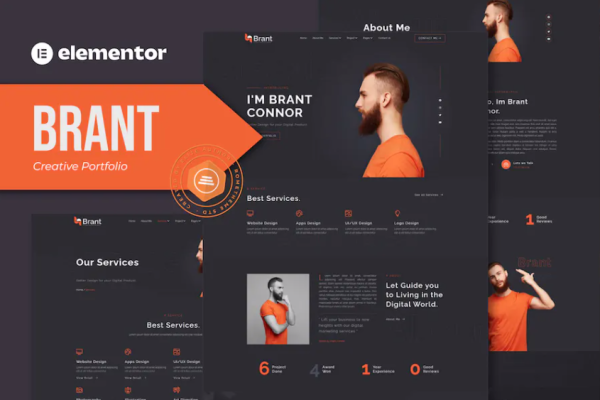 Brant – Creative Portfolio & Agency Elementor 模板套件
