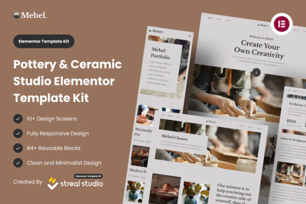 Mebel – Pottery & Ceramic Studio Elementor 模板套件