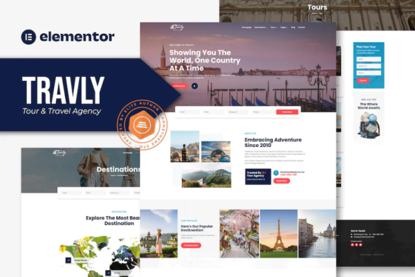 Travly – 旅游和旅行社 Elementor 模板套件