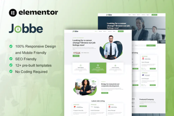 Jobbe – 职位列表和招聘机构 Elementor 模板套件