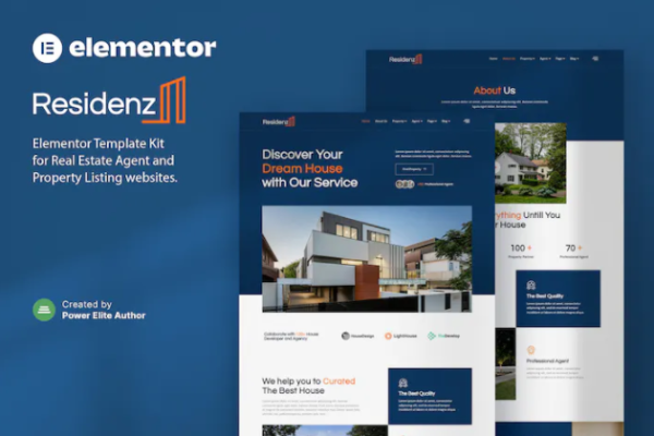Residenz – 房地产代理和房产清单 Elementor 模板套件