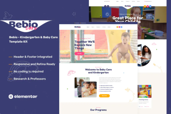 Bebio-幼儿园和婴儿护理元素模板套件