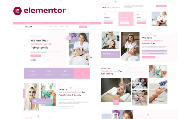 Widak-面部护理和美容护理Elementor Pro模板套件
