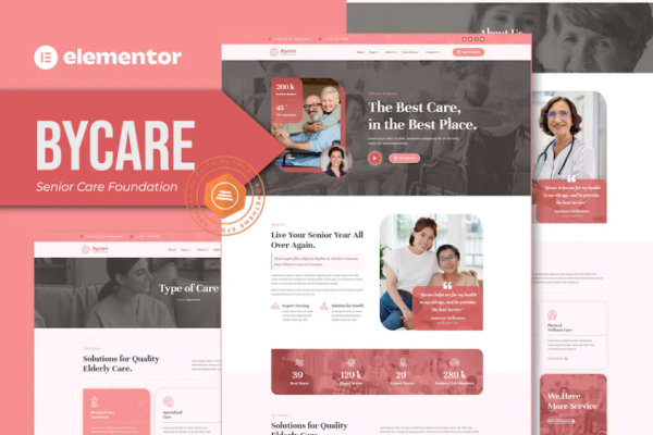 Bycare – Senior Care Foundation Elementor 模板套件