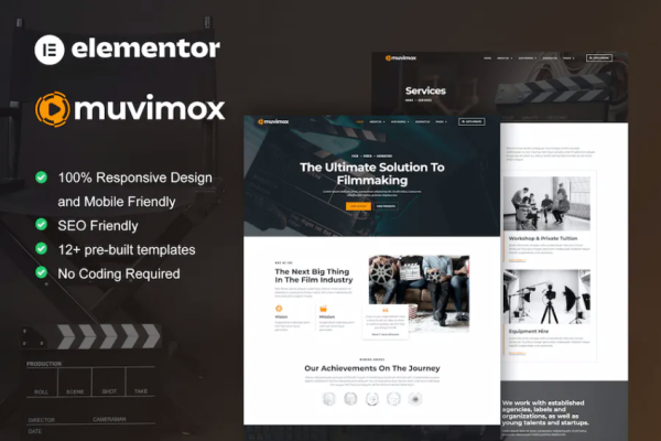 Muvimox – Film Maker & Movie Studio Elementor 模板套件
