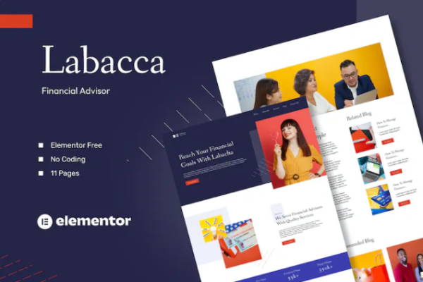 Labacca – 财务顾问 Elementor 模板套件-极客小站